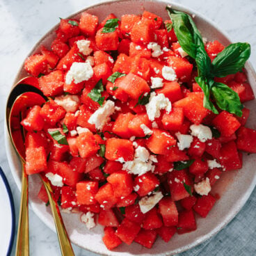 Watermelon basil salad